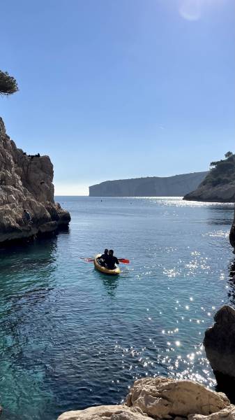 kayak dans le Parc National des Calanques